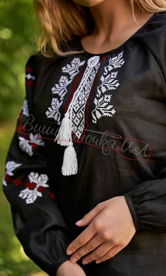 Чорна вишиванка з льону 4569 - фото 3 vishivano4ka.com.ua