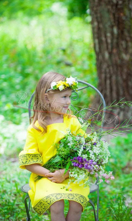 Детское платье из натурального льна ДП22 - фото 3 vishivano4ka.com.ua