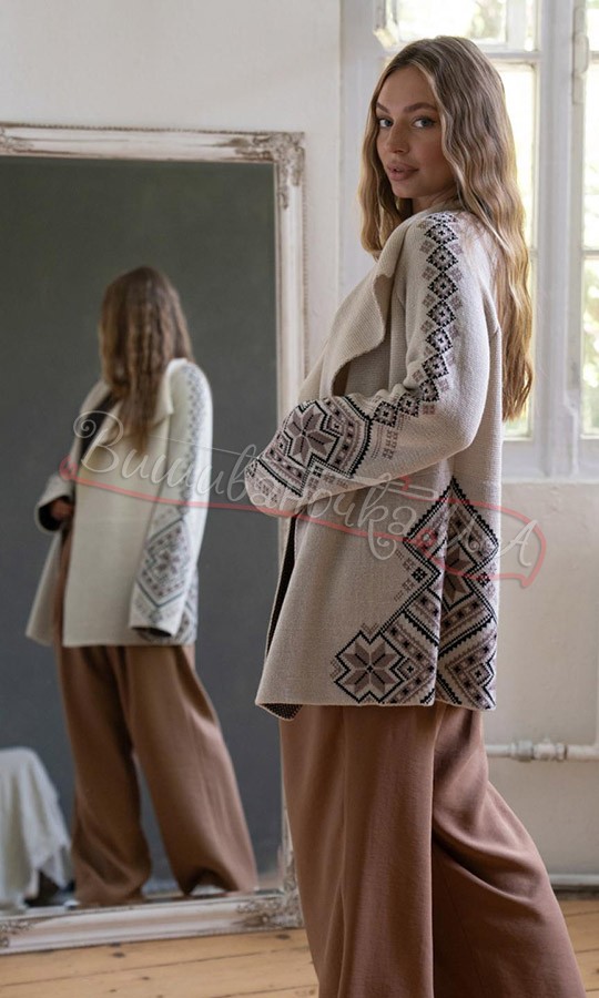 Вязаний жакет в етно-стилі 4144 - фото 2 vishivano4ka.com.ua