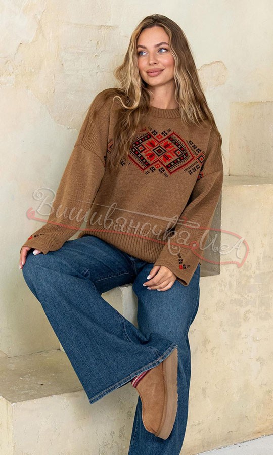 Женский свитшот с вышивкой 5199 - фото 3 vishivano4ka.com.ua