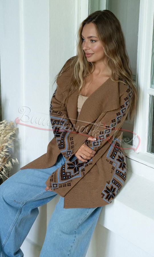 Жакет вязаный в этно-стиле 4142 - фото 2 vishivano4ka.com.ua