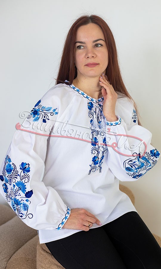 Блуза жіноча з вишивкою гладдю 219-3 - фото 3 vishivano4ka.com.ua