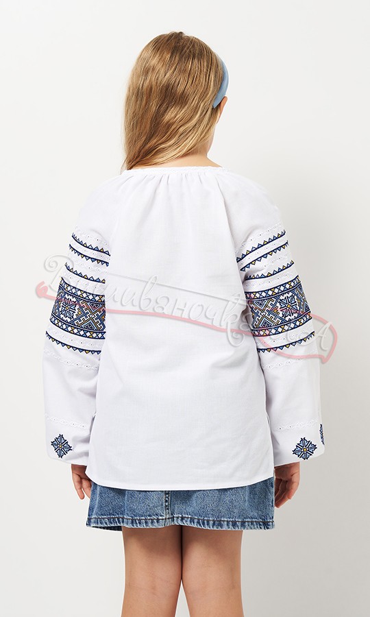 Рубашка с сине-желтым узором 966-4 - фото 4 vishivano4ka.com.ua