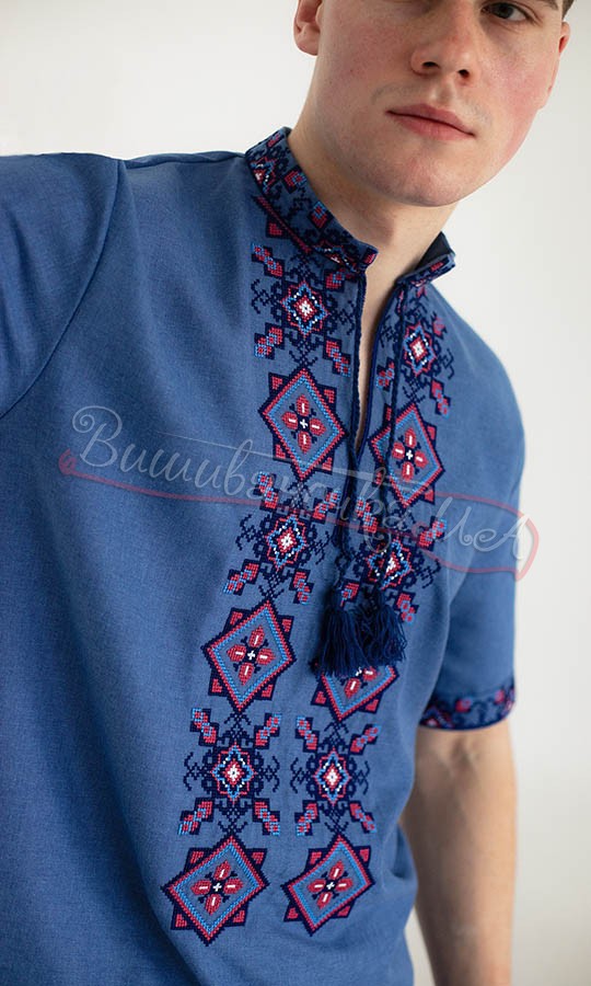 Вышиванка на короткий рукав 368-43к - фото 3 vishivano4ka.com.ua