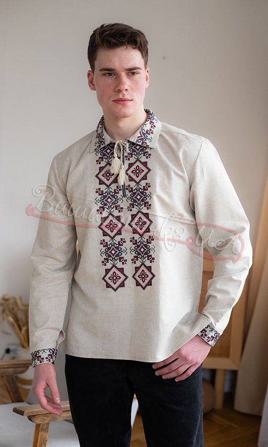 Стильная мужская вышиванка 368-10 - фото 3 vishivano4ka.com.ua