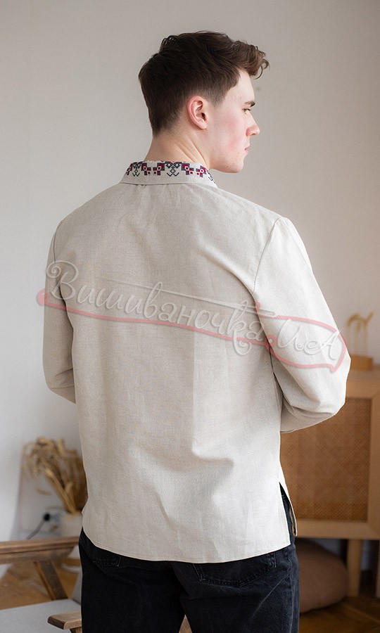 Стильная мужская вышиванка 368-10 - фото 4 vishivano4ka.com.ua