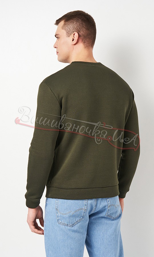 Світшот кольору хакі з вишивкою 0017 - фото 4 vishivano4ka.com.ua