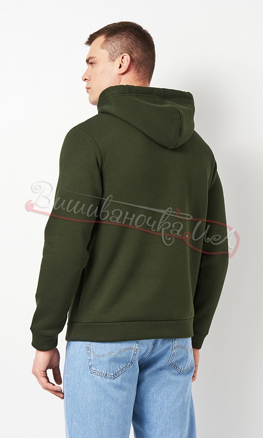 Худі з вишивкою кольору хакі 0018 - фото 5 vishivano4ka.com.ua
