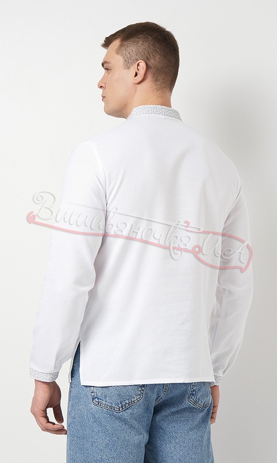 Вышиванка с серым узором 344-1 - фото 4 vishivano4ka.com.ua