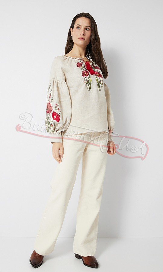 Жіноча вишита блуза з ніжним квітковим узором 2205 - фото 4 vishivano4ka.com.ua