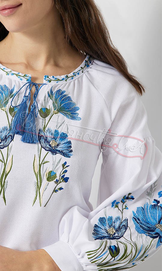 Блуза з квітковою вишивкою 2205-3 - фото 4 vishivano4ka.com.ua