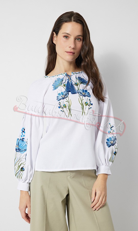 Блуза з квітковою вишивкою 2205-3 - фото 5 vishivano4ka.com.ua