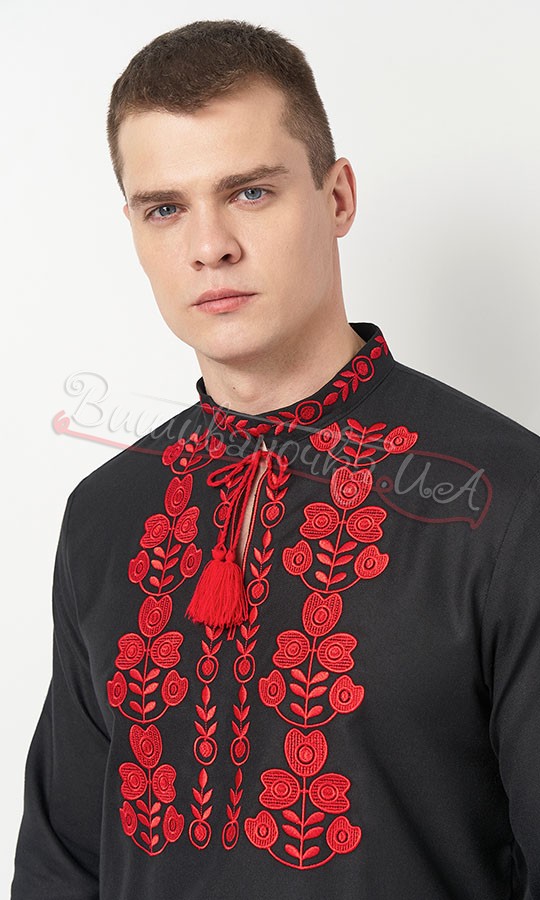 Вышиванка с красным орнаментом 3110-2 - фото 3 vishivano4ka.com.ua