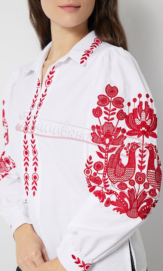 Вишита блуза з відкладним комірцем 5110-2 - фото 3 vishivano4ka.com.ua