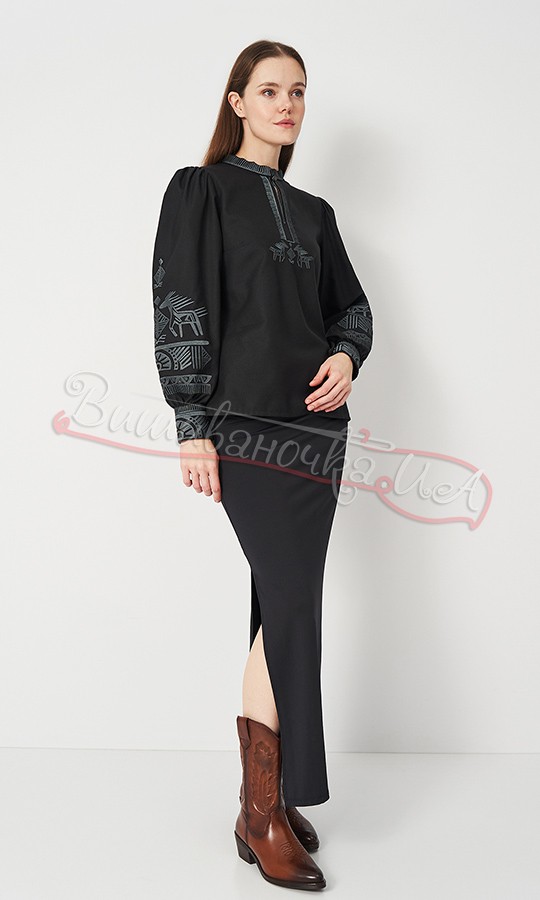 Жіноча чорна вишиванка 545-5 - фото 3 vishivano4ka.com.ua