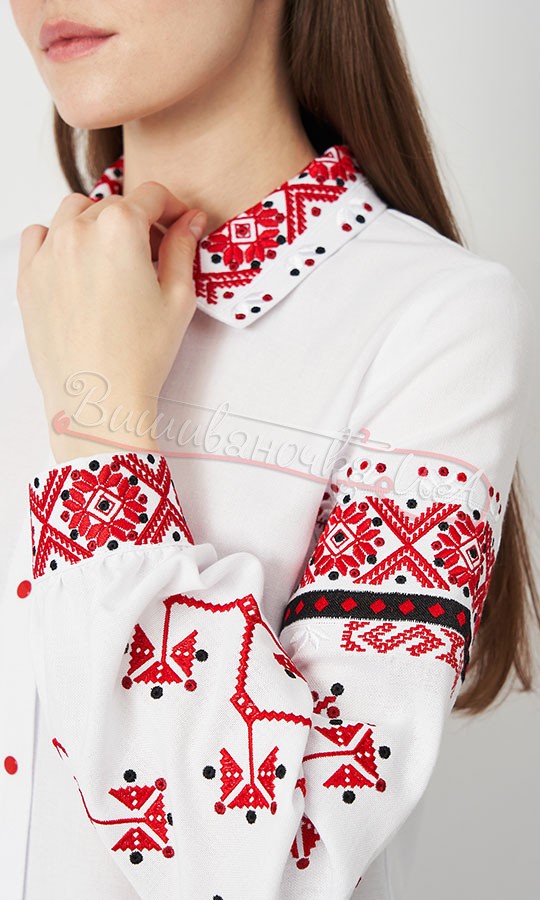 Вишита блузка з комірцем 520-2 - фото 3 vishivano4ka.com.ua