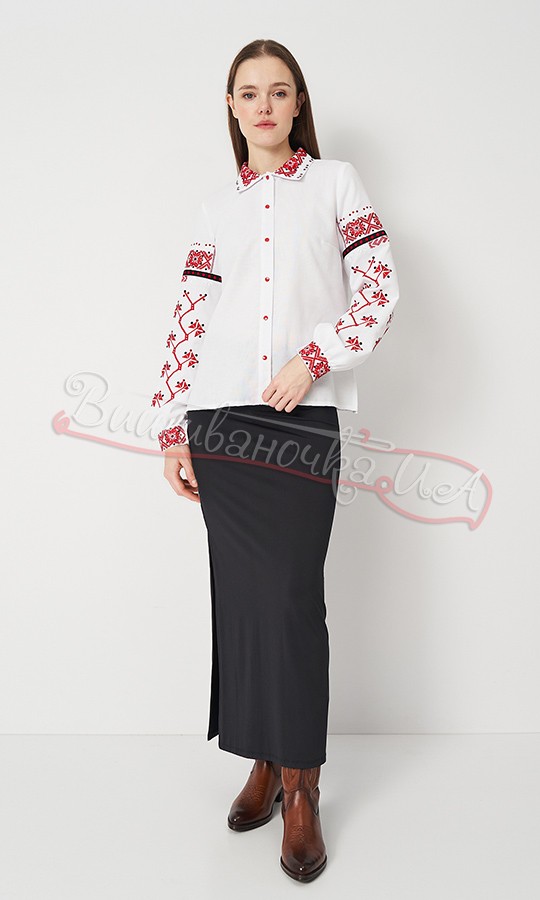 Вишита блузка з комірцем 520-2 - фото 4 vishivano4ka.com.ua