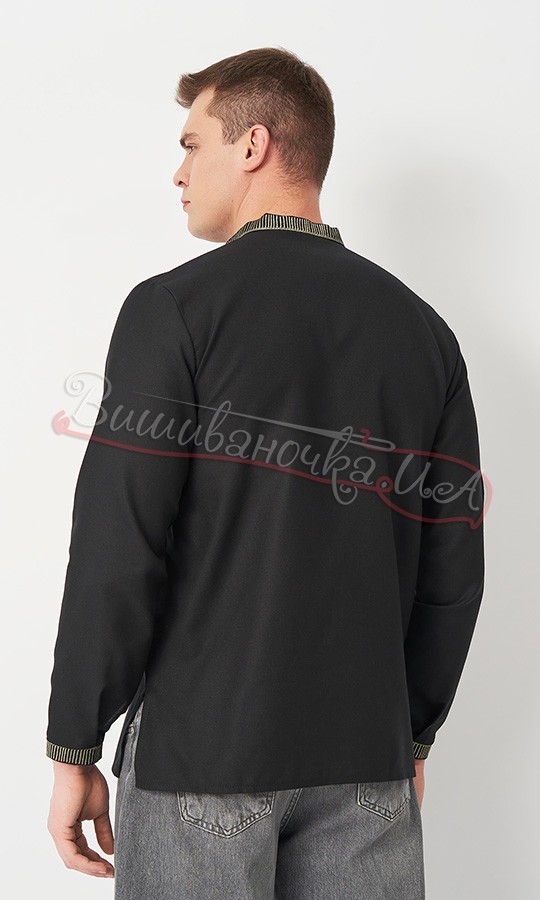 Чорна чоловіча вишиванка 645-4 - фото 3 vishivano4ka.com.ua