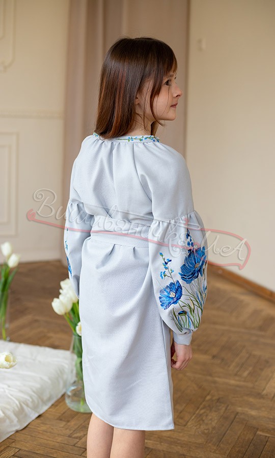 Платье для девочки с цветочным узором 8205-7 - фото 6 vishivano4ka.com.ua