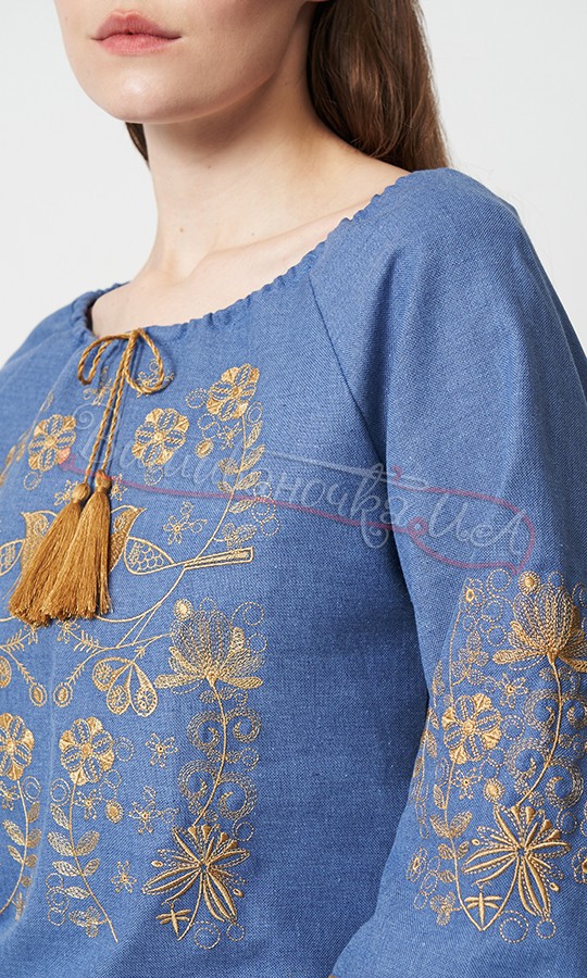 Женская блуза под джинс с вышивкой птиц 270-6 - фото 3 vishivano4ka.com.ua