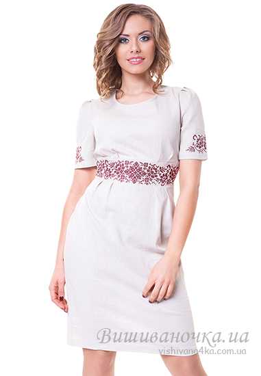 Женское платье с вышивкой, лен СЛ053 - фото 1 vishivano4ka.com.ua