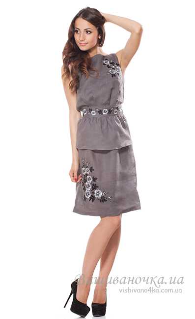 Платье льняное с вышивкой СЛ057 - фото 2 vishivano4ka.com.ua