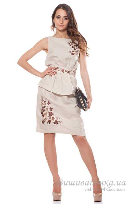 Платье льняное с вышивкой СЛ057 - фото 1 vishivano4ka.com.ua
