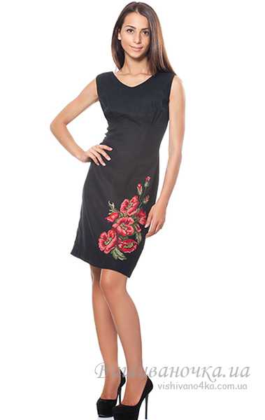 Женское платье с вышивкой СЛ 067ч - фото 1 vishivano4ka.com.ua